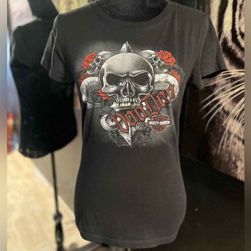 ❤️🖤NWOT- HARLEY DAVIDSON VOO DOO NEW ORLEANS SHIRT SZ M ❤️🖤 - Picture 2 of 6